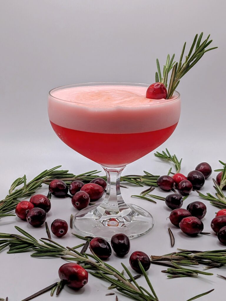Cranberry and rosemary holiday cocktail