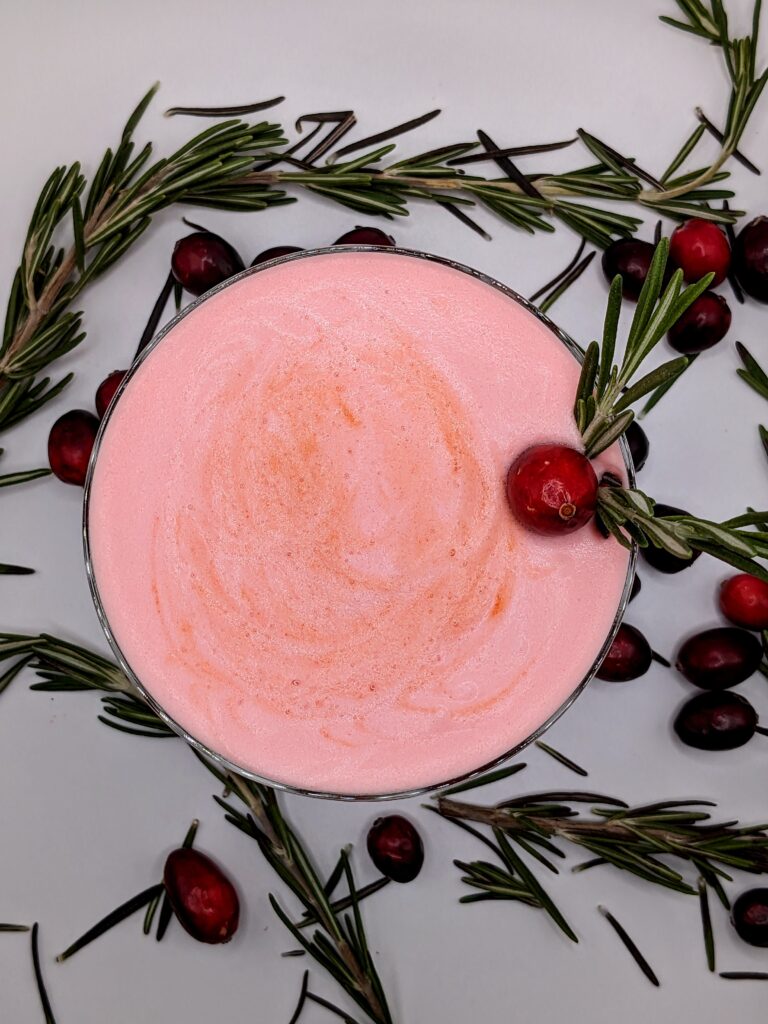 Cranberry and rosemary holiday cocktail