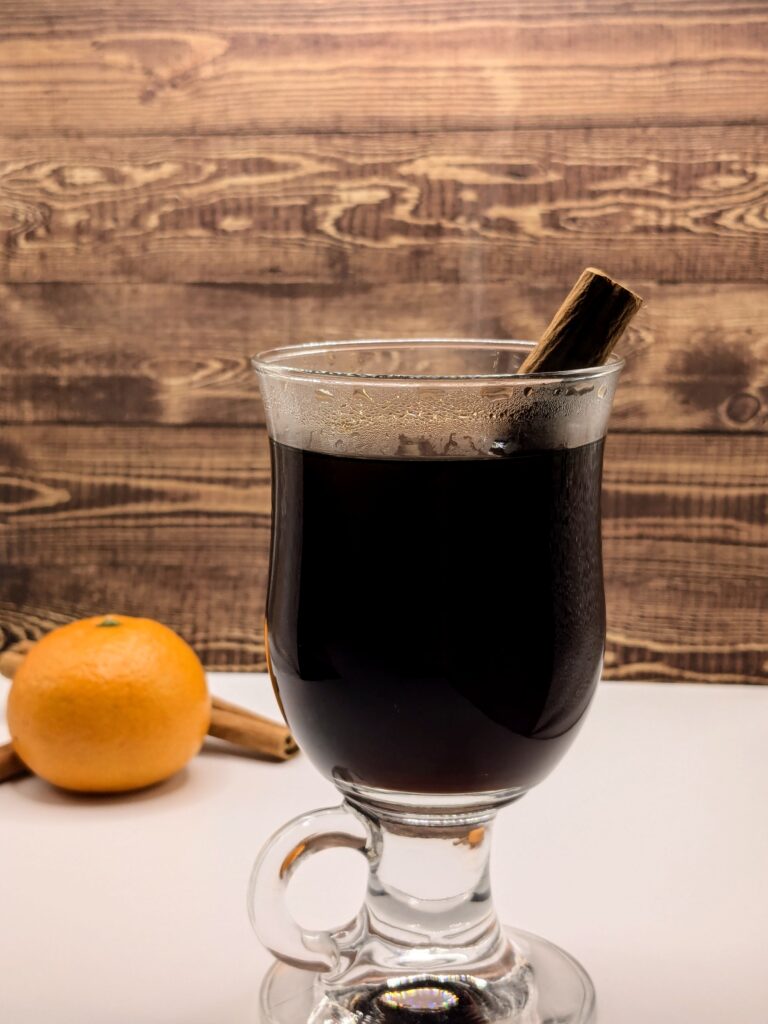 steamy hot mulled coffee cocktail