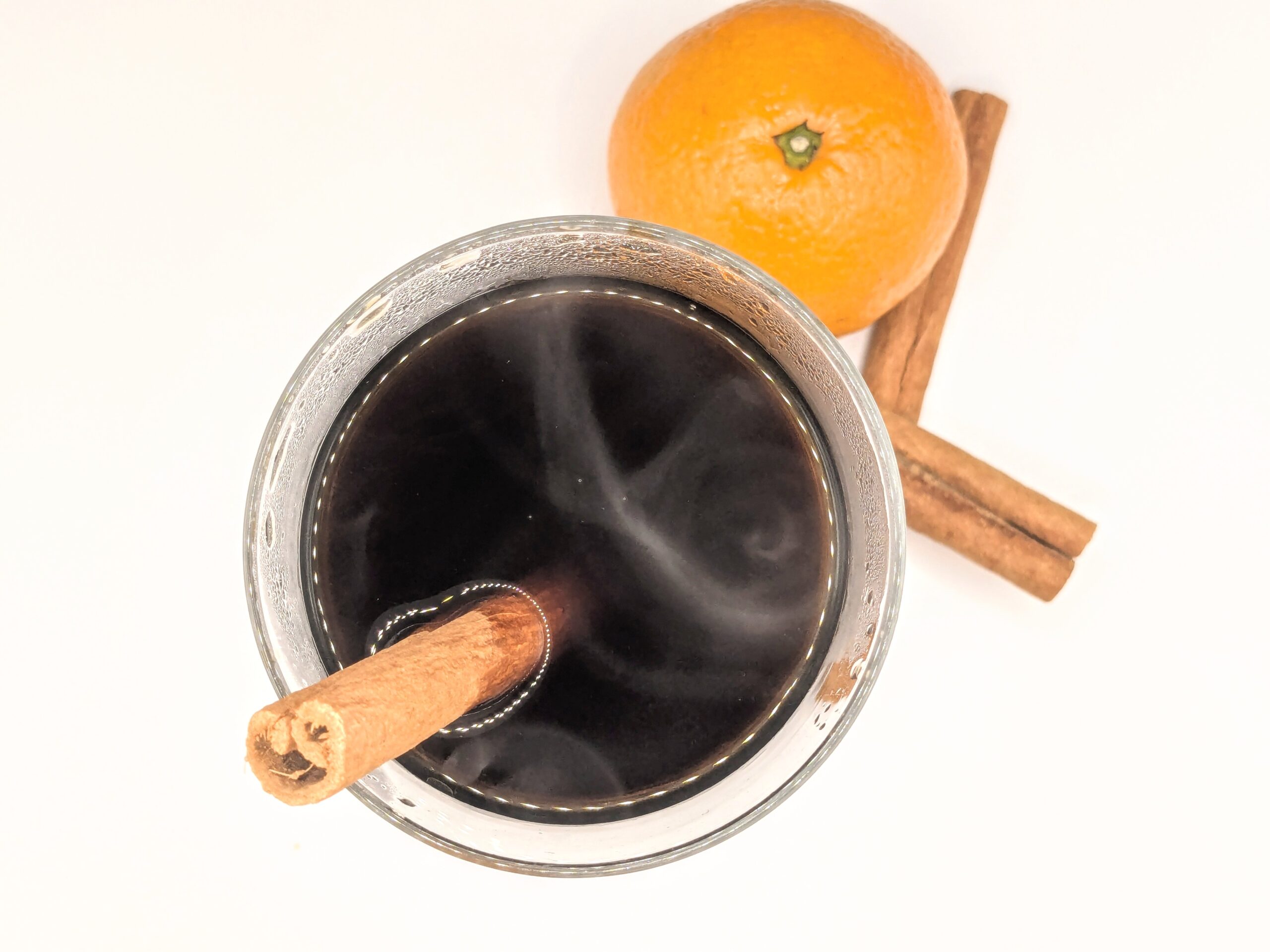 top view of hot mulled coffee cocktail