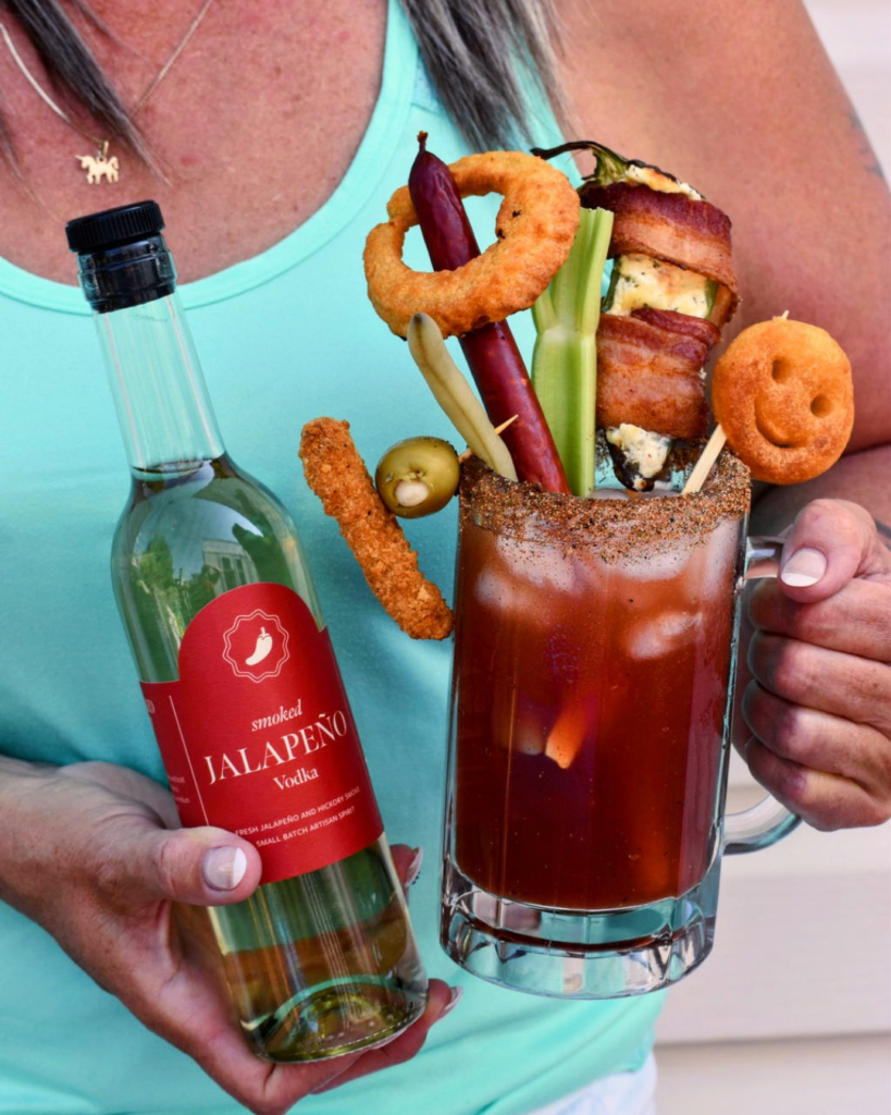 Controlled Entropy's Smoked Jalapeno Vodka featured in a crazy Caesar. 