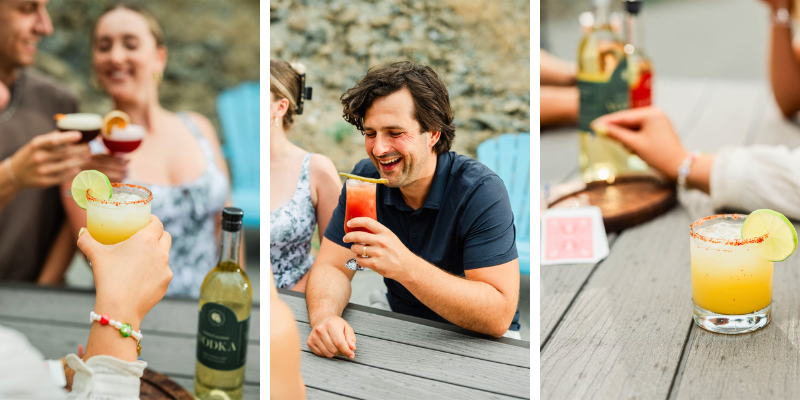 Spicy cocktails enjoyed on Controlled Entropy's Cocktail Patio